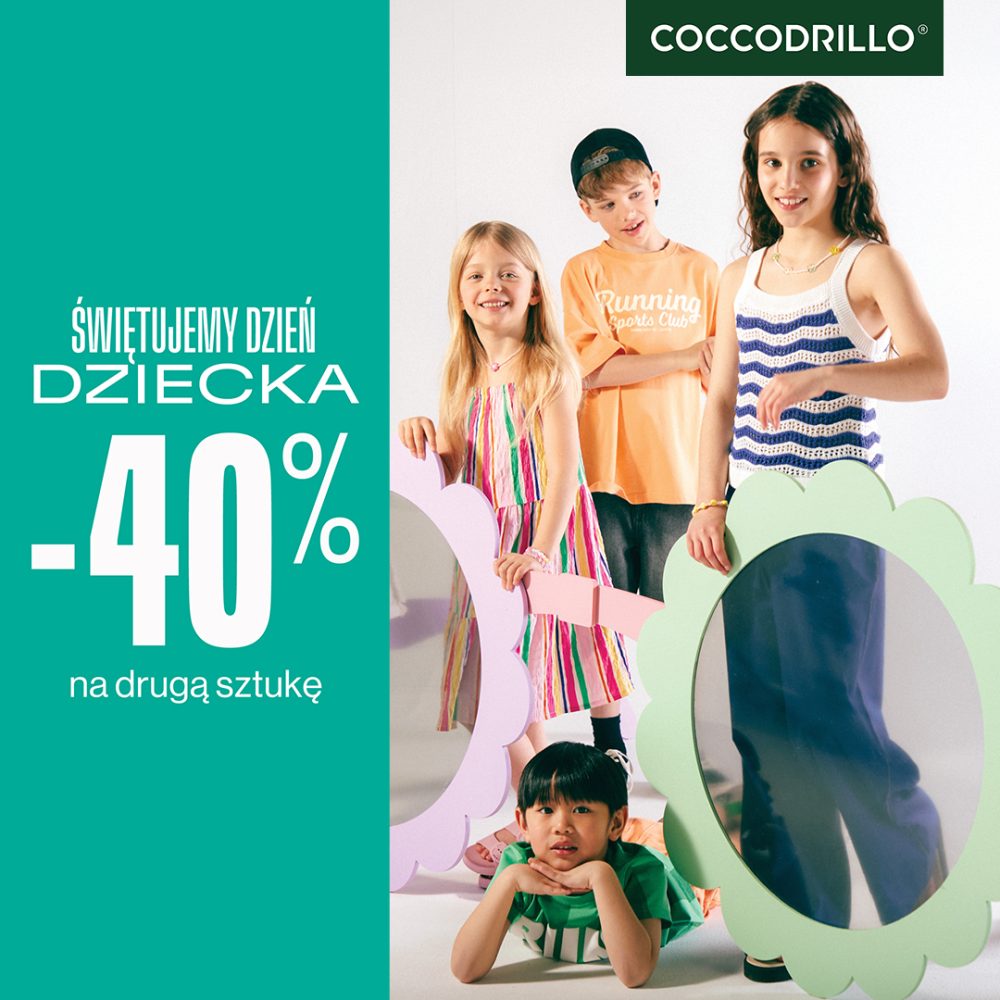 Kilkoro dzieci w kolekcji ubrań z Coccodrillo