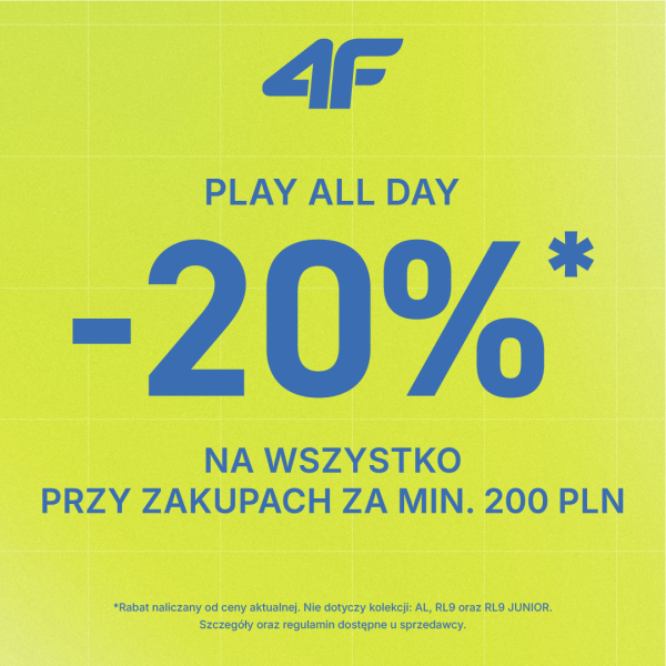 Plakat z promocją -20% w 4F