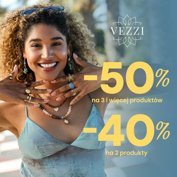 Modelka reklamująca biżuterię VEZZI