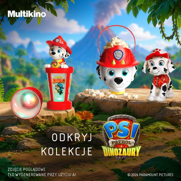 Plakat z kolekcjami Psi Patrol w Multikinie