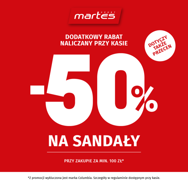 -50% na sandały w Martes Sport