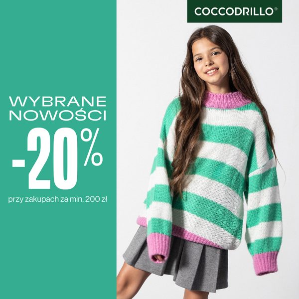 Grafika z promocją -20% w Coccodrillo