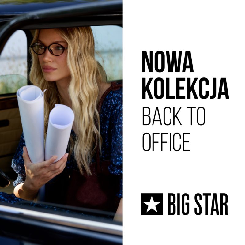 Modelka na grafice z nowa kolekcja w Big Star