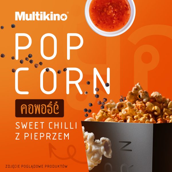 Plakat z nowym smakiem popcornu w Multikinie