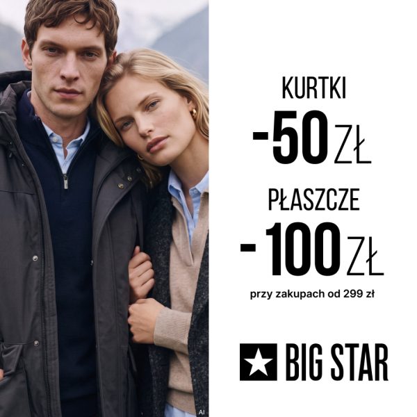 Grafika z modelką i modelem w promocji w Big Star