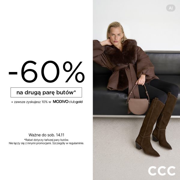 Grafika z modelką prezentującą buty z CCC