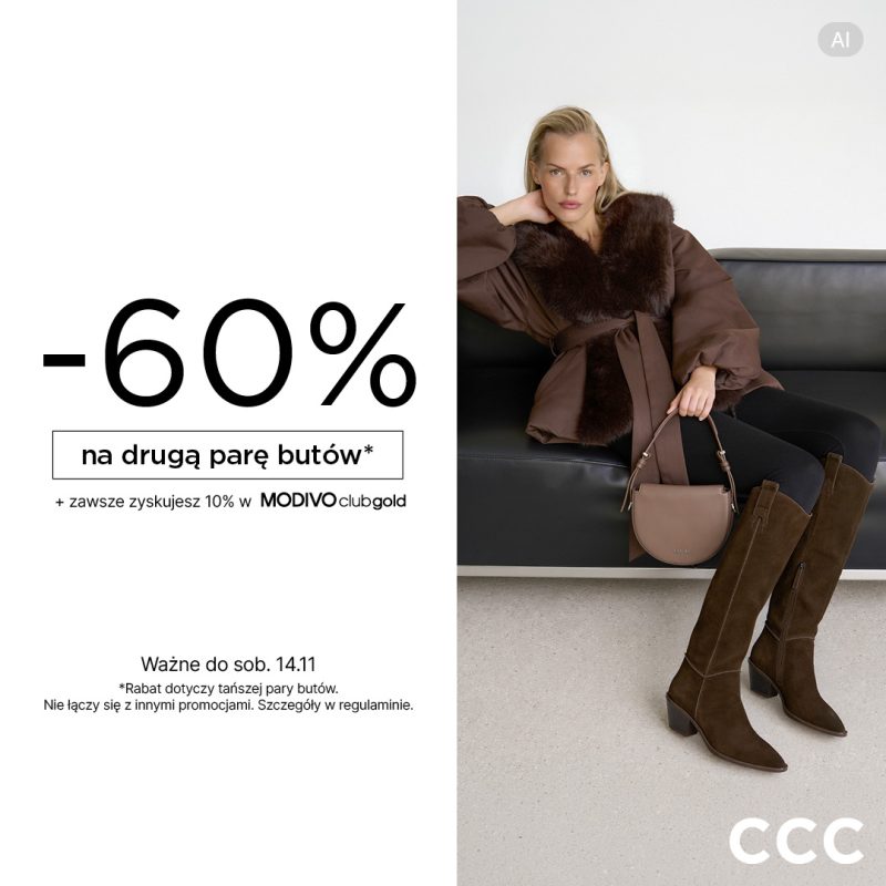 Grafika z modelką prezentującą buty z CCC