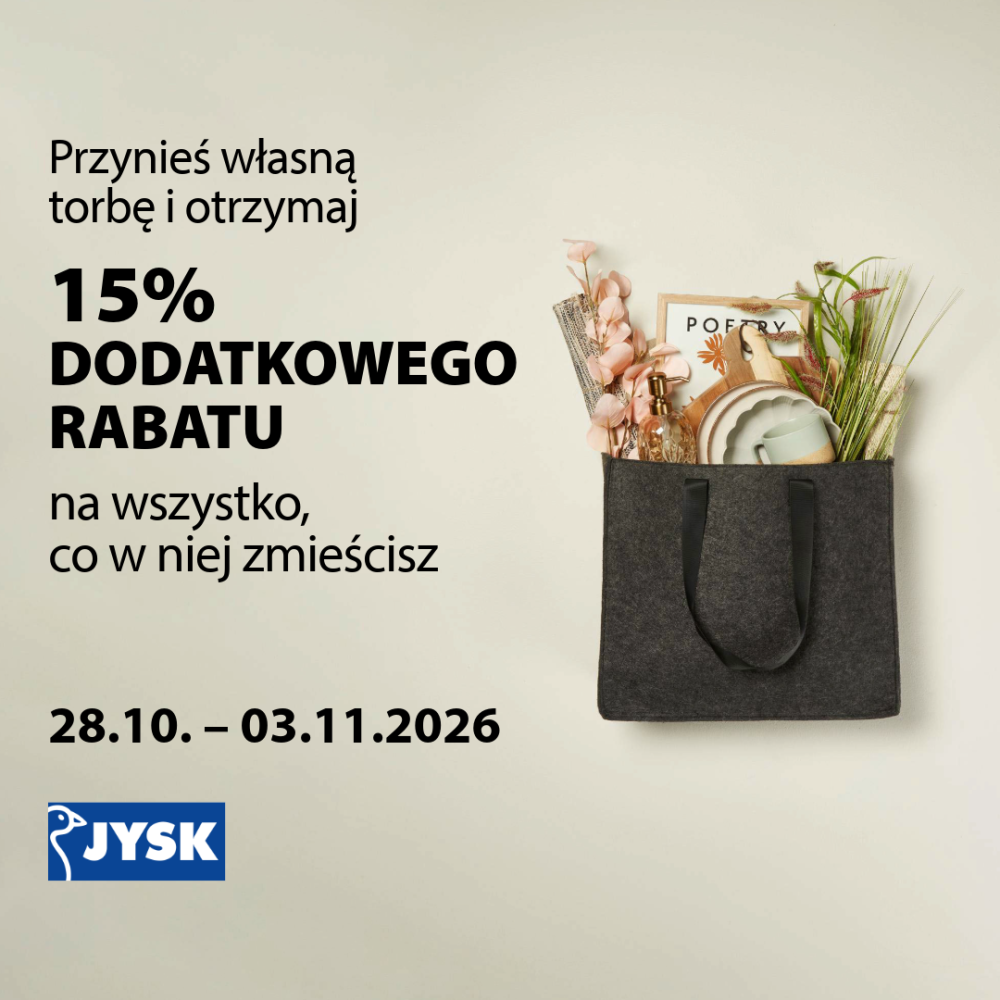 Grafika z akcją promocyjną w Jysk