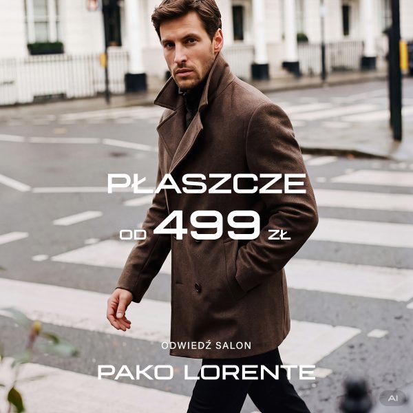 Grafika z modelem w płaszcze Pako Lorente